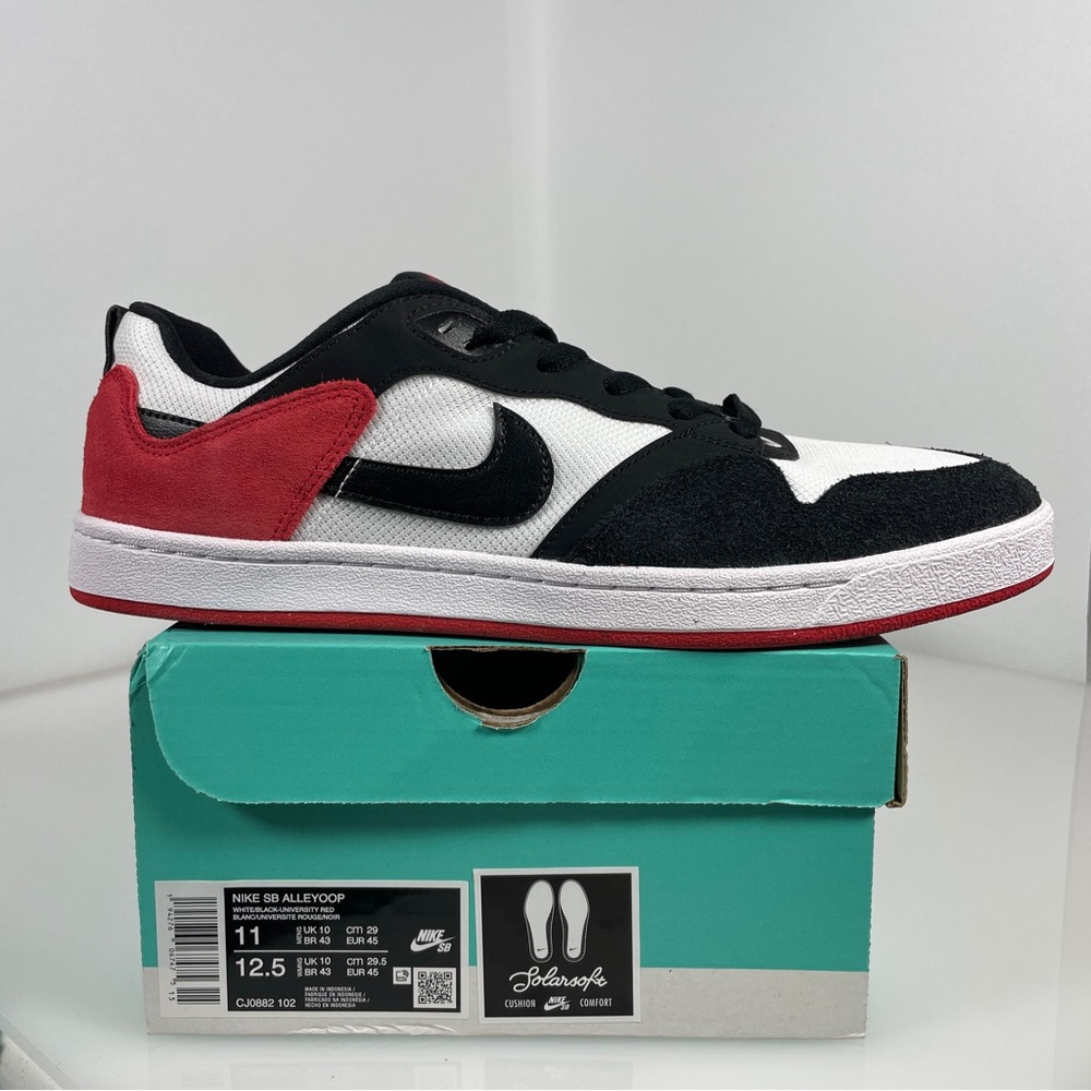 Nike SB Alleyoop Black Toe Chicago Red White Black CJ0882-102 Mens Size 11